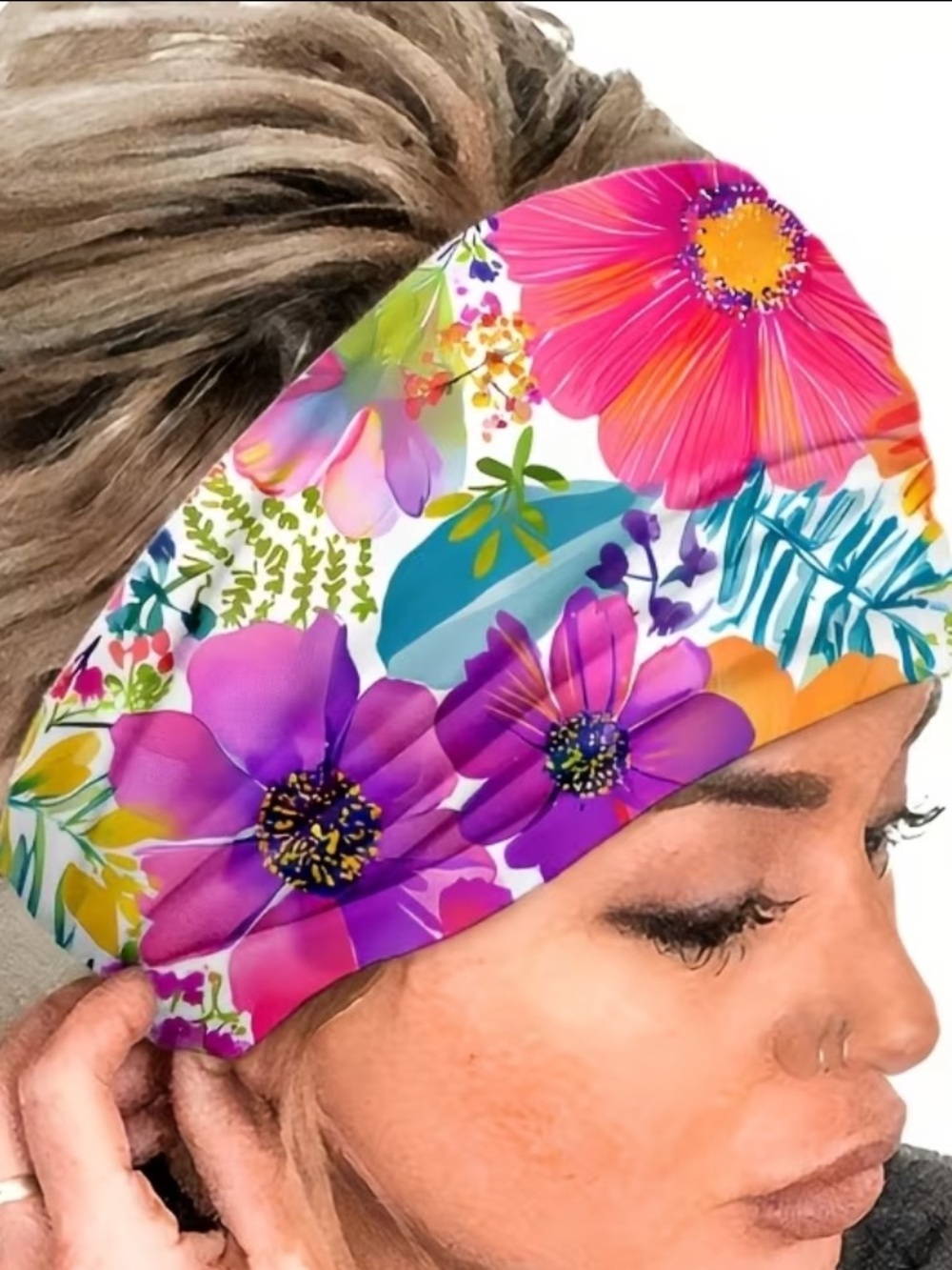 New Bohemian Floral Headband - Bright Multicolor Flowers